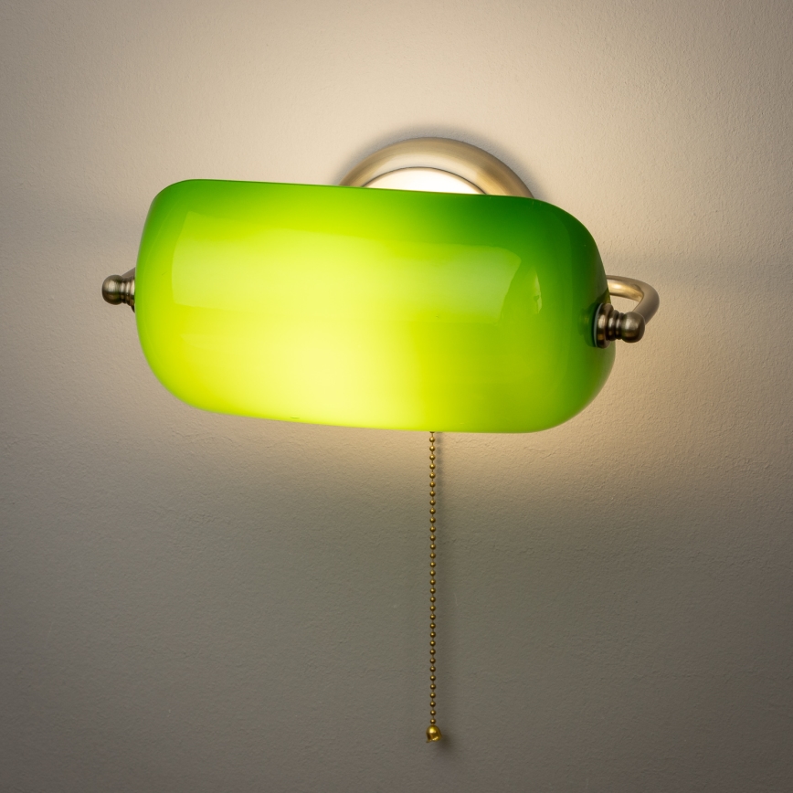 Brilagi - Wandlamp BANK OFFICE 1xE27/60W/230V messing/groen