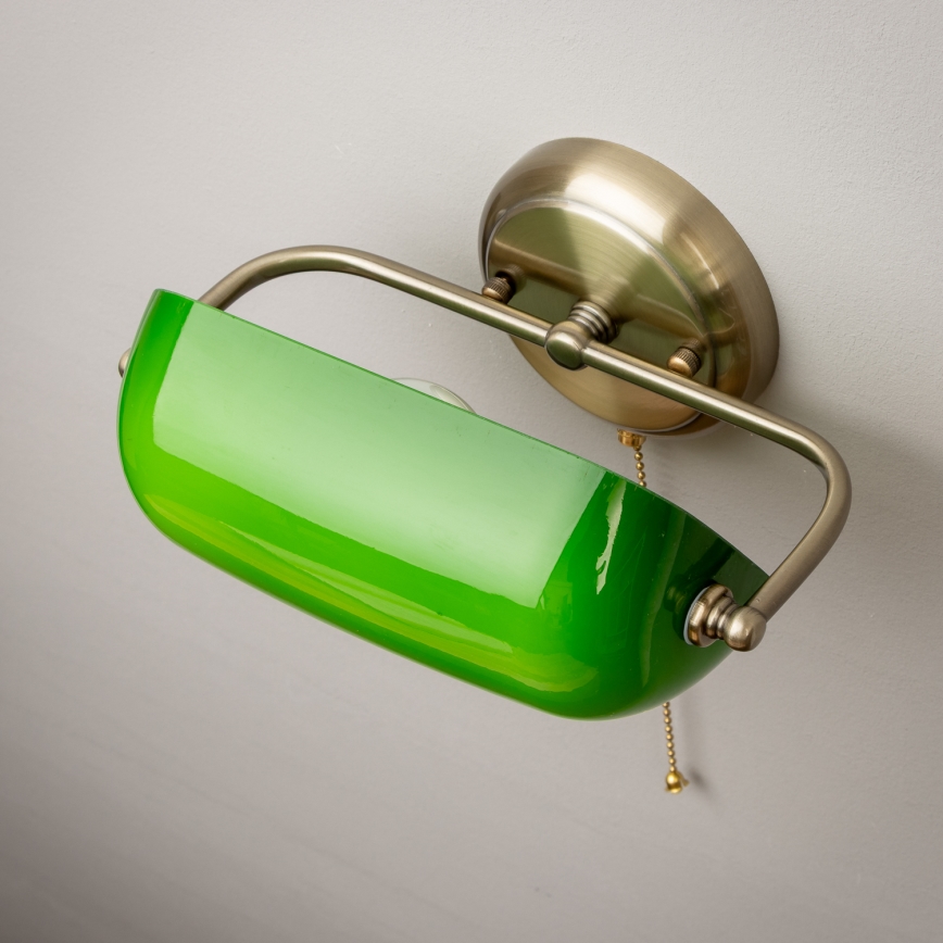 Brilagi - Wandlamp BANK OFFICE 1xE27/60W/230V messing/groen