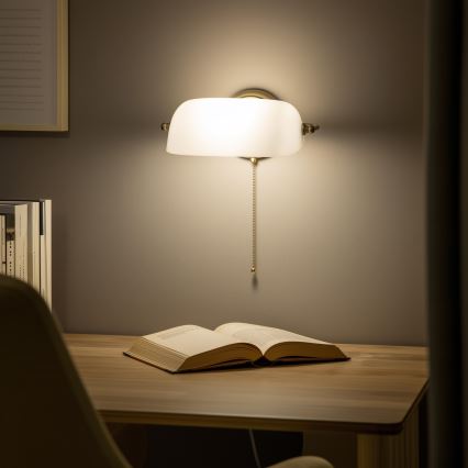 Brilagi - Wandlamp BANK OFFICE 1xE27/60W/230V messing/wit