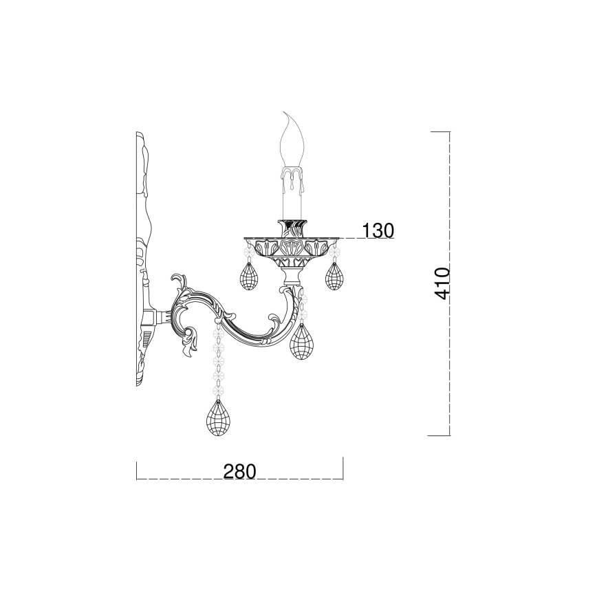 Brilagi - Wandlamp CLASSIC 1xE14/60W/230V messing