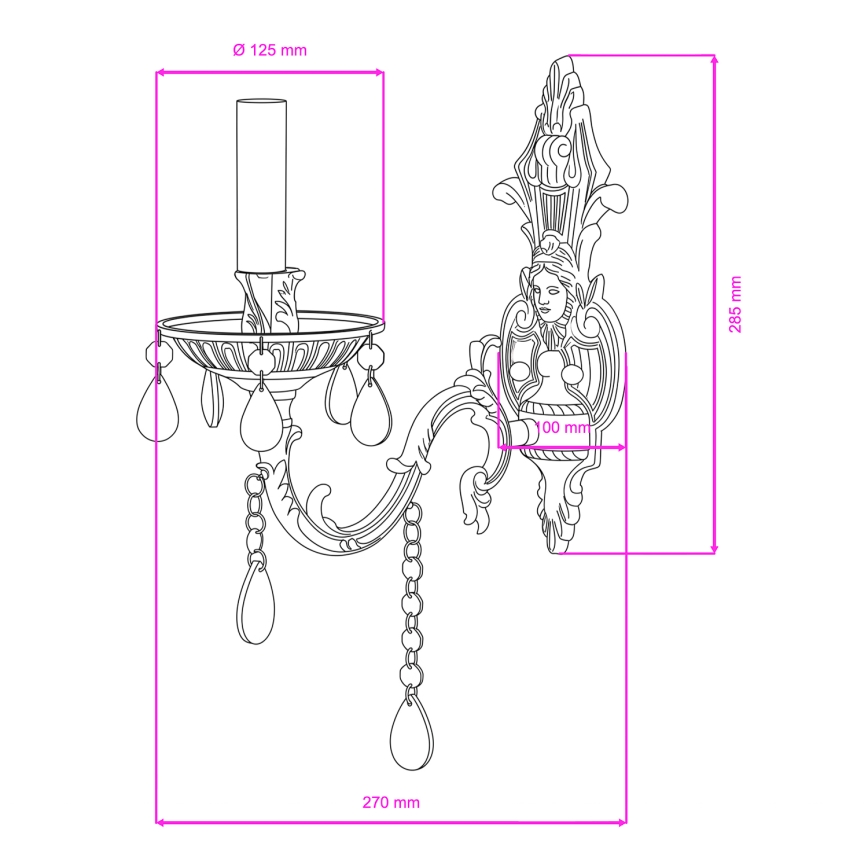 BRILAGI - Wandlamp CLASSIC 1xE14/60W/230V messing