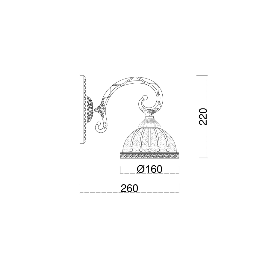 Brilagi - Wandlamp CLASSIC 1xE27/60W/230V messing