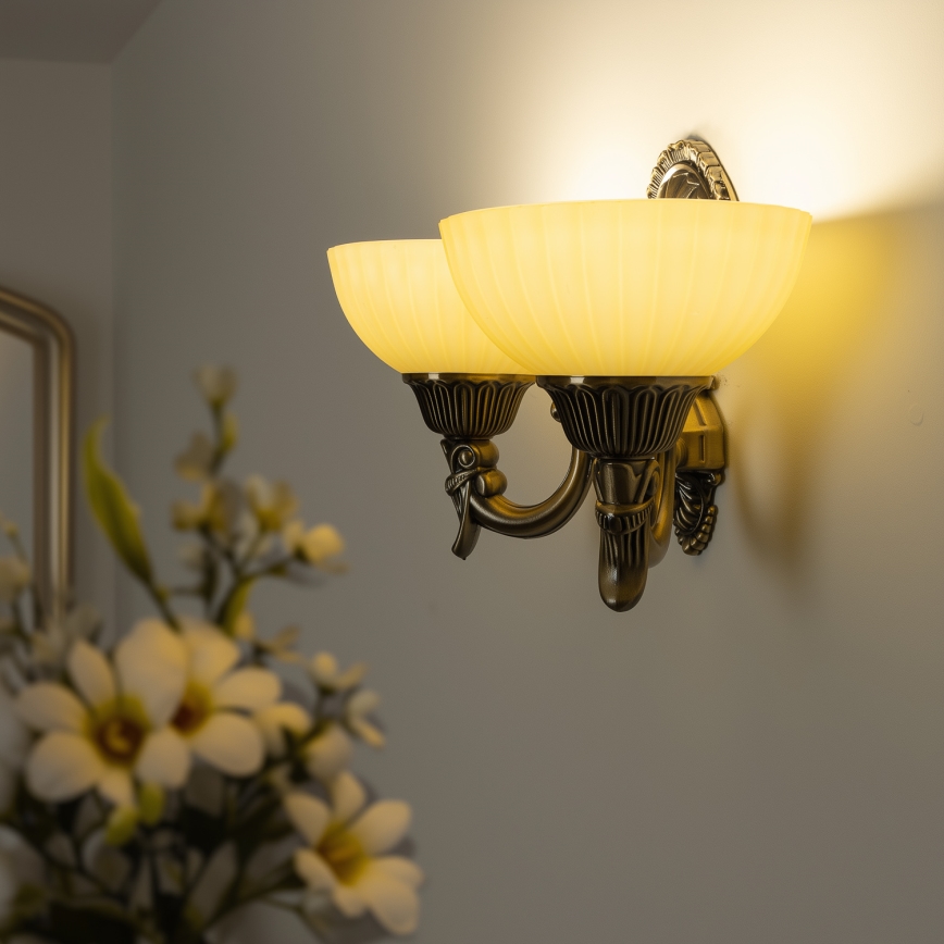 Brilagi - Wandlamp CLASSIC 2xE27/60W/230V messing