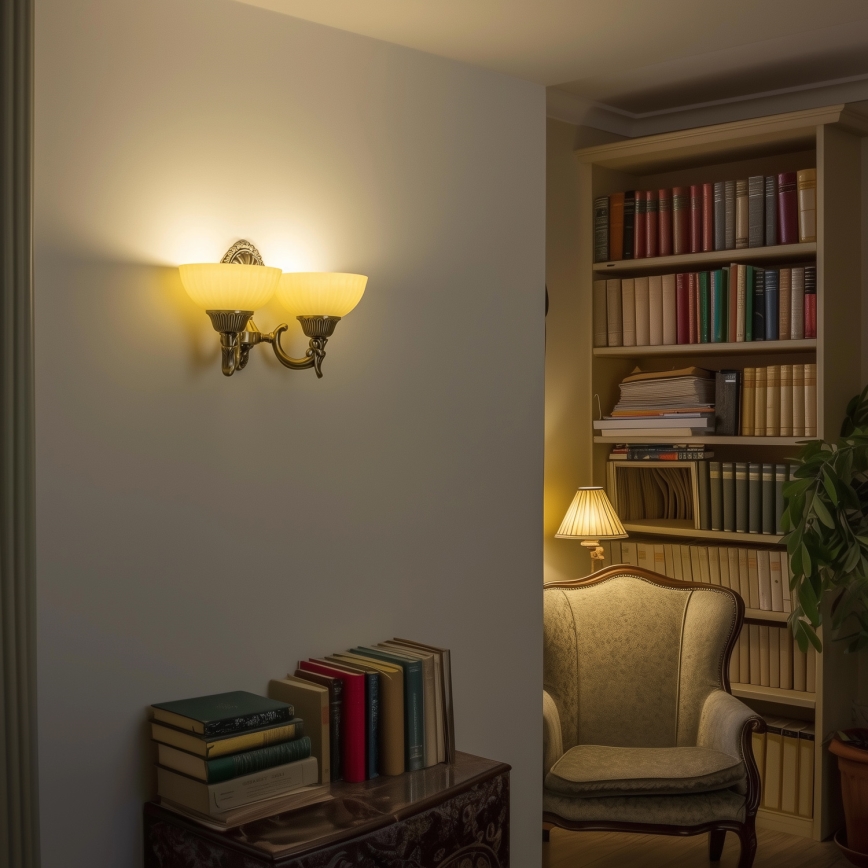Brilagi - Wandlamp CLASSIC 2xE27/60W/230V messing