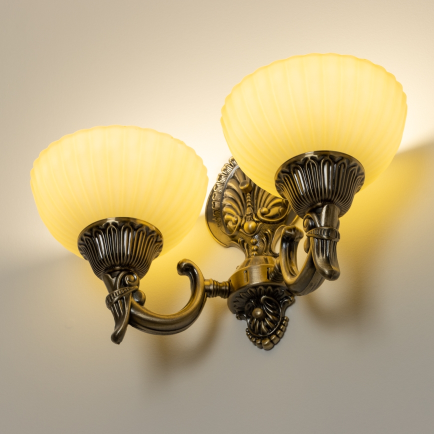 Brilagi - Wandlamp CLASSIC 2xE27/60W/230V messing