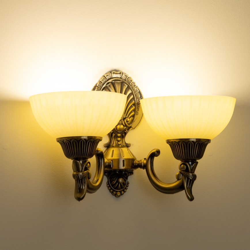 Brilagi - Wandlamp CLASSIC 2xE27/60W/230V messing