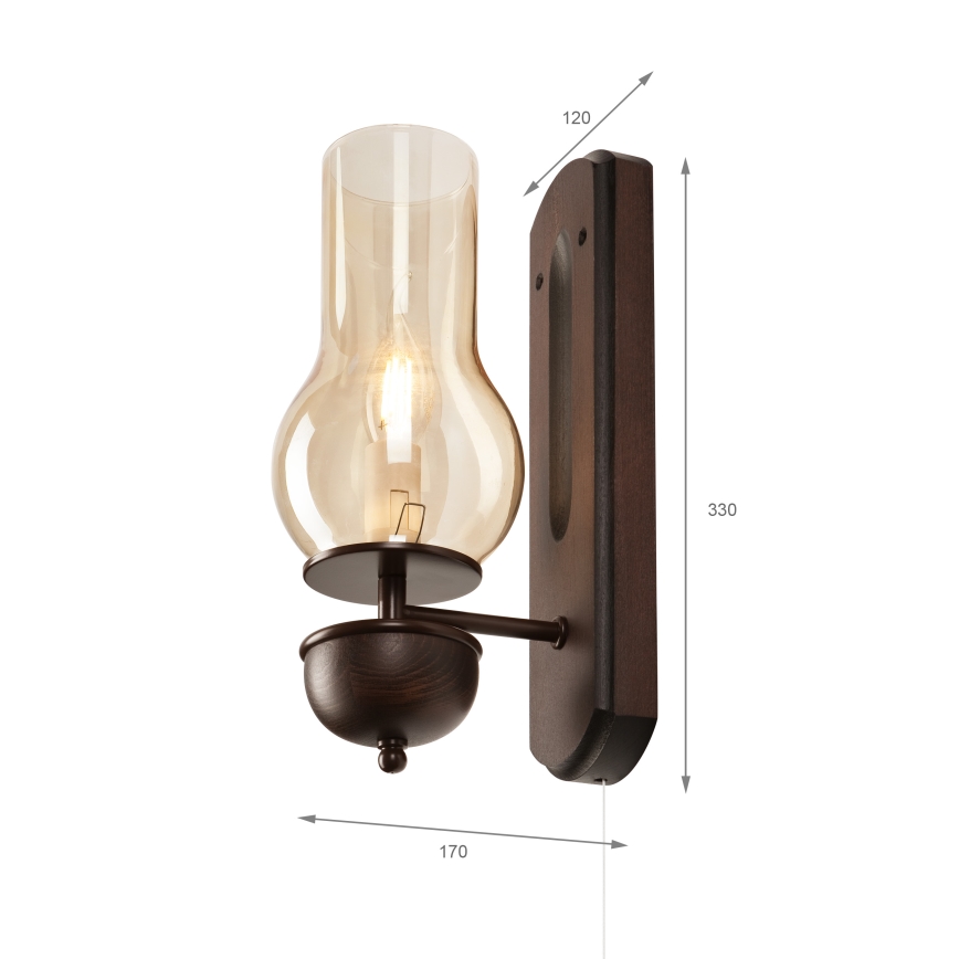 Brilagi - Wandlamp COTTAGE 1xE14/40W/230V beuken/bruin