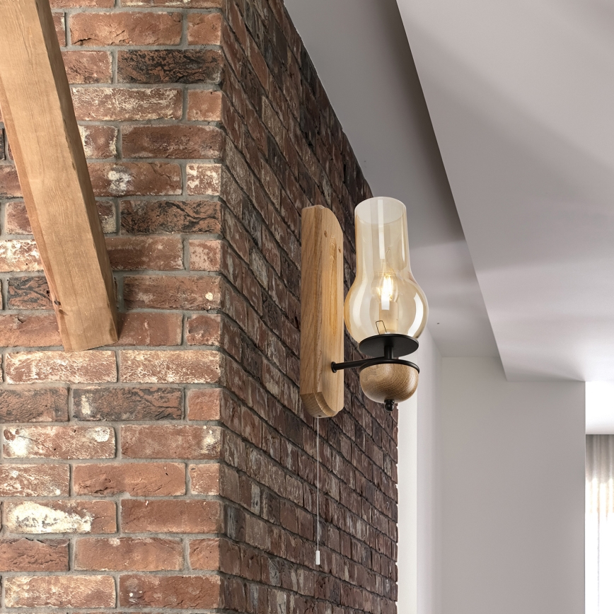 Brilagi - Wandlamp COTTAGE 1xE14/40W/230V eiken/bruin