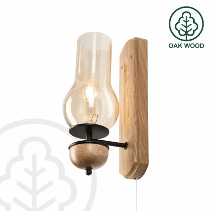 Brilagi - Wandlamp COTTAGE 1xE14/40W/230V eiken/bruin