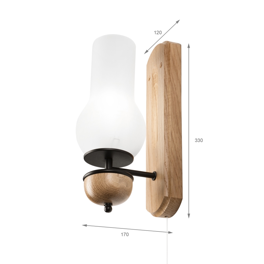 Brilagi - Wandlamp COTTAGE 1xE14/40W/230V eiken/wit