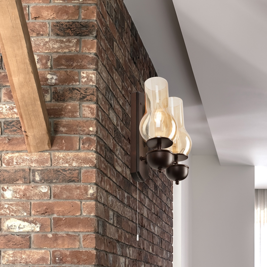 Brilagi - Wandlamp COTTAGE 2xE14/40W/230V beuken/bruin