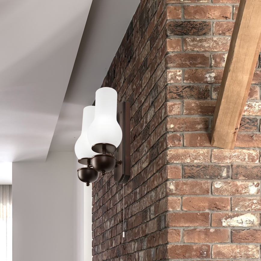 Brilagi - Wandlamp COTTAGE 2xE14/40W/230V beuken/wit