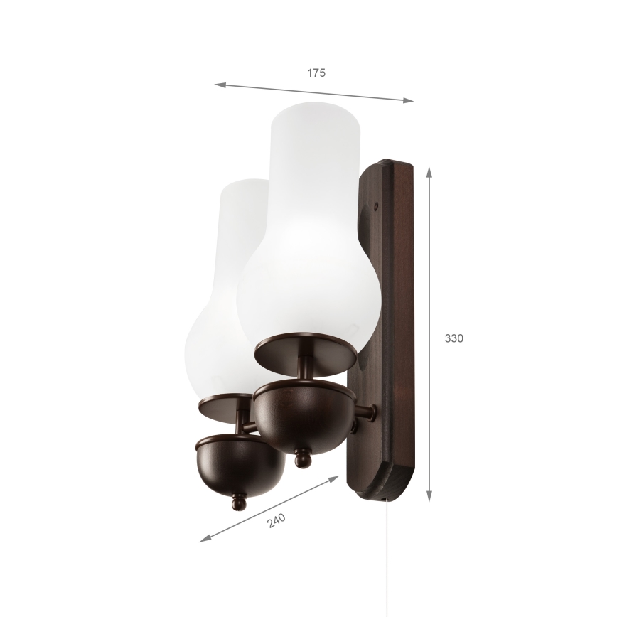 Brilagi - Wandlamp COTTAGE 2xE14/40W/230V beuken/wit
