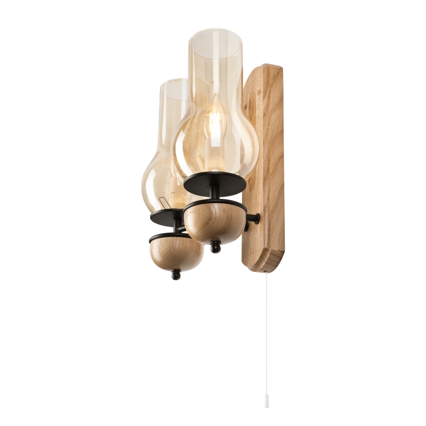 Brilagi - Wandlamp COTTAGE 2xE14/40W/230V eiken/bruin