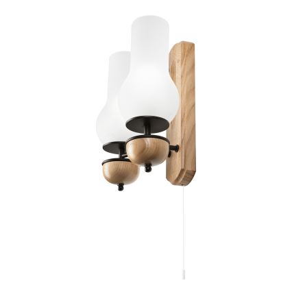 Brilagi - Wandlamp COTTAGE 2xE14/40W/230V eiken/wit