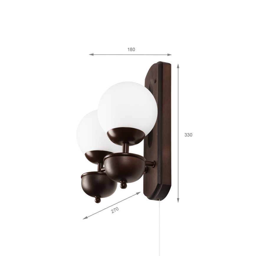 Brilagi - Wandlamp COTTAGE 2xG9/40W/230V beuken/wit