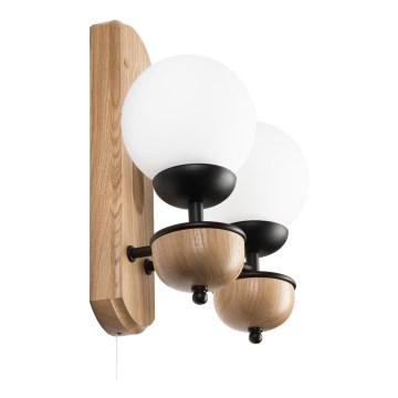 Brilagi - Wandlamp COTTAGE 2xG9/40W/230V eiken/wit