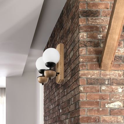 Brilagi - Wandlamp COTTAGE 2xG9/40W/230V eiken/wit