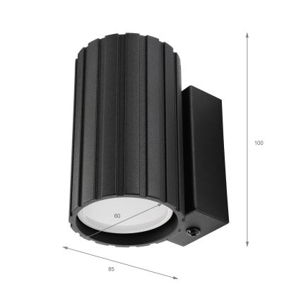 Brilagi - Wandlamp CRISPINA 1x GU10/10W/230V, 10 cm, zwart