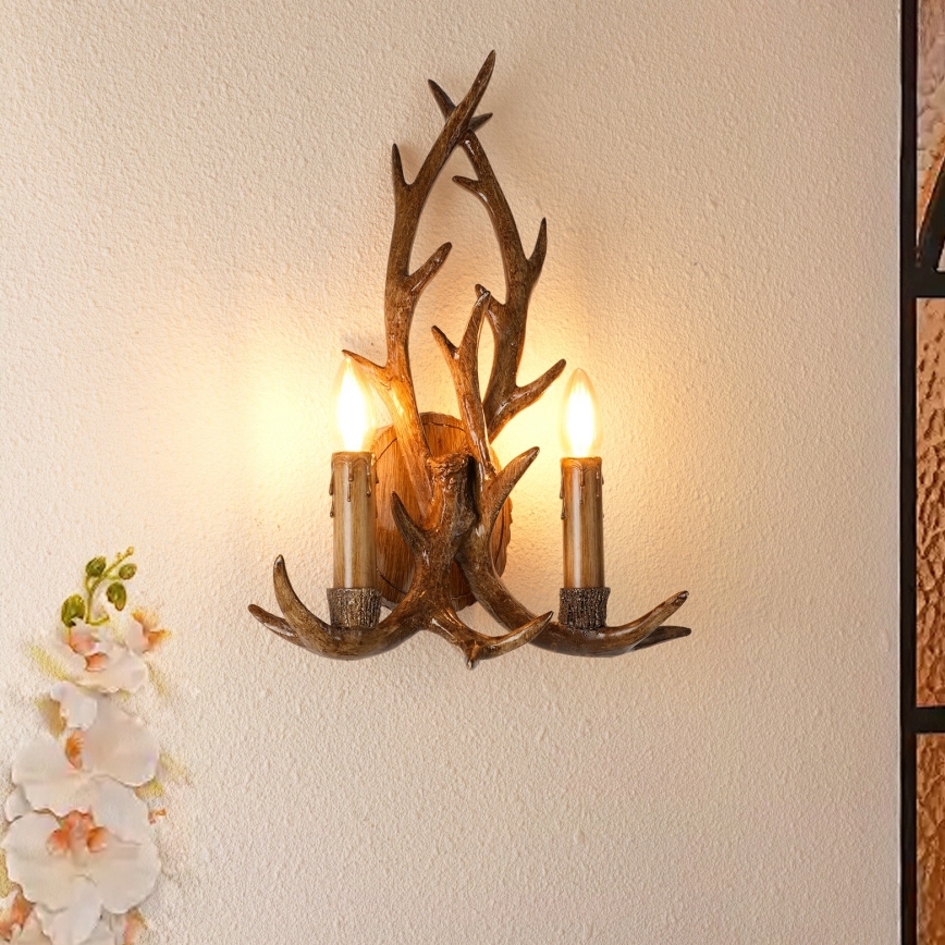 Brilagi - Wandlamp DEER 2xE14/10W/230V hertengewei