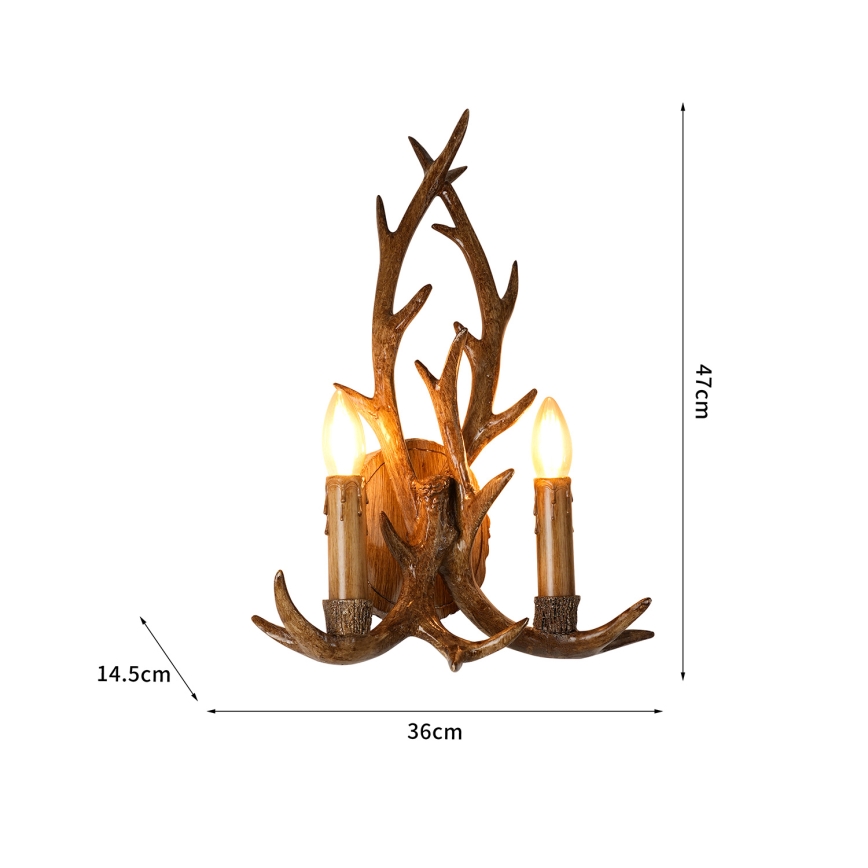 Brilagi - Wandlamp DEER 2xE14/10W/230V hertengewei