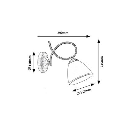 Brilagi - Wandlamp FRED 1xE27/60W/230V bronskleurig