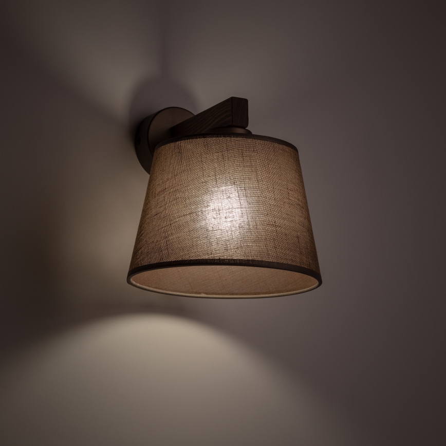 Brilagi - Wandlamp LATTE 1xE27/60W/230V grenen/bruin