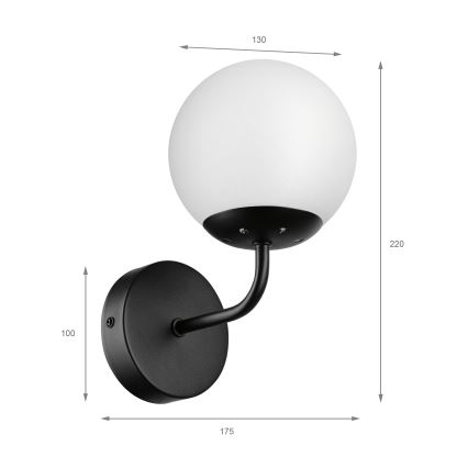 Brilagi - Wandlamp MALIVA 1xE14/15W/230V zwart/wit