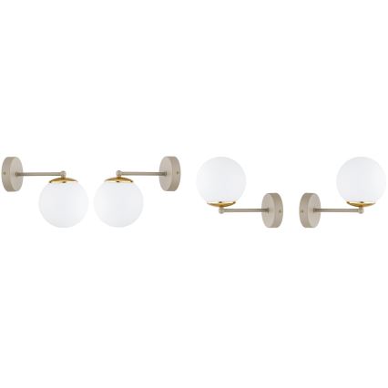 Brilagi - Wandlamp MILO ECRU 1xE27/60W/230V beige/goud