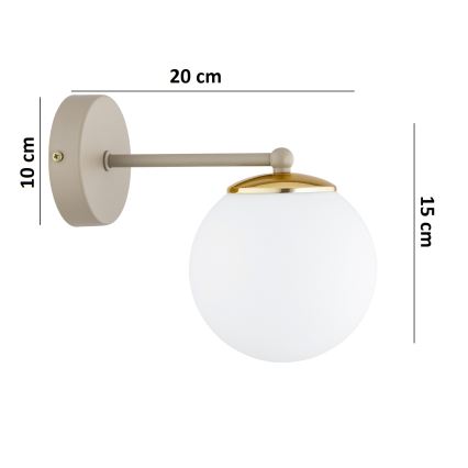 Brilagi - Wandlamp MILO ECRU 1xE27/60W/230V beige/goud