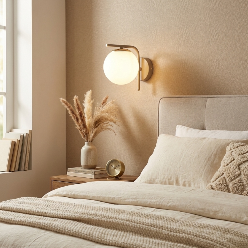 Brilagi - Wandlamp MILO ECRU 1xE27/60W/230V beige/goud