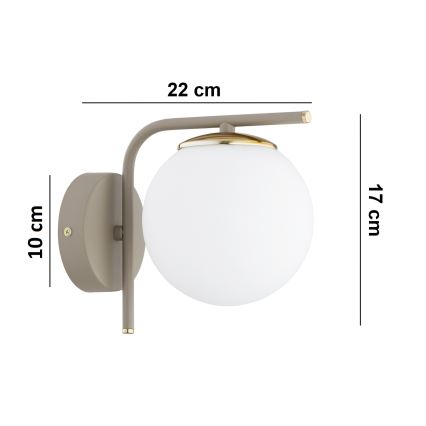 Brilagi - Wandlamp MILO ECRU 1xE27/60W/230V beige/goud