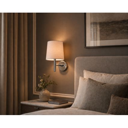 Brilagi - Wandlamp MONTE 1xE27/15W/230V beige/glanzend chroom