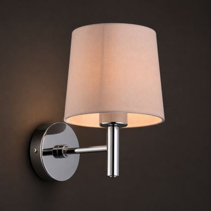 Brilagi - Wandlamp MONTE 1xE27/15W/230V beige/glanzend chroom