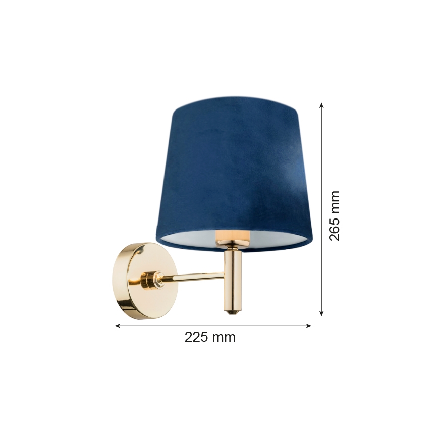 Brilagi - Wandlamp MONTE 1xE27/15W/230V blauw/goud