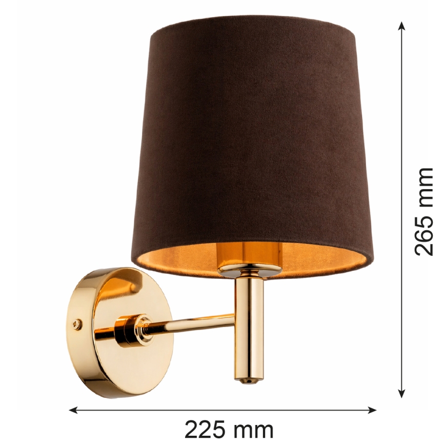 Brilagi - Wandlamp MONTE 1xE27/15W/230V bruin/goud