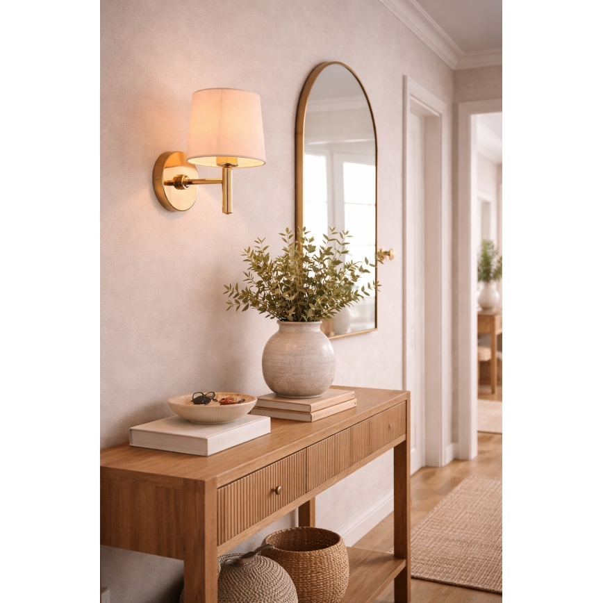 Brilagi - Wandlamp MONTE 1xE27/15W/230V crème/goudkleurig