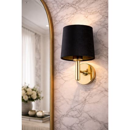 Brilagi - Wandlamp MONTE 1xE27/15W/230V zwart/goud