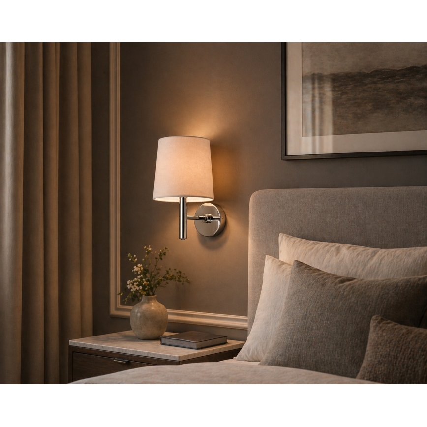 Brilagi - Wandlamp MONTE 1xE27/60W/230V beige/glanzend chroom