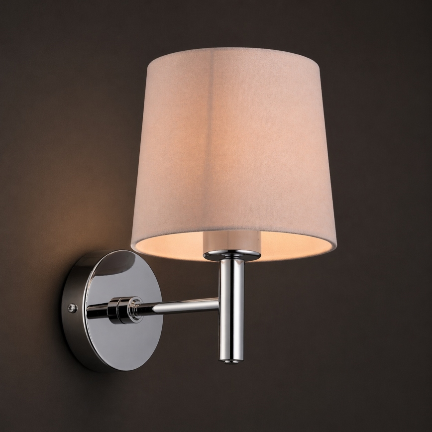 Brilagi - Wandlamp MONTE 1xE27/60W/230V beige/glanzend chroom