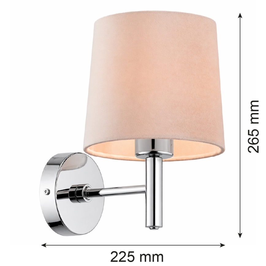 Brilagi - Wandlamp MONTE 1xE27/60W/230V beige/glanzend chroom