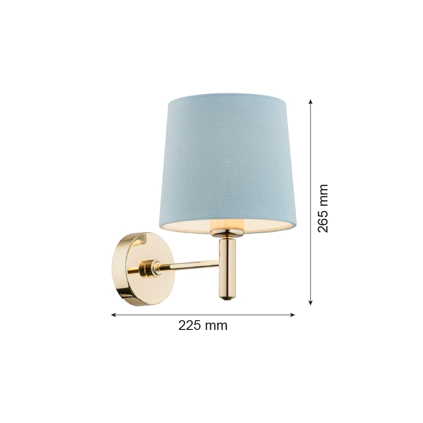 Brilagi - Wandlamp MONTE 1xE27/60W/230V blauw/goud