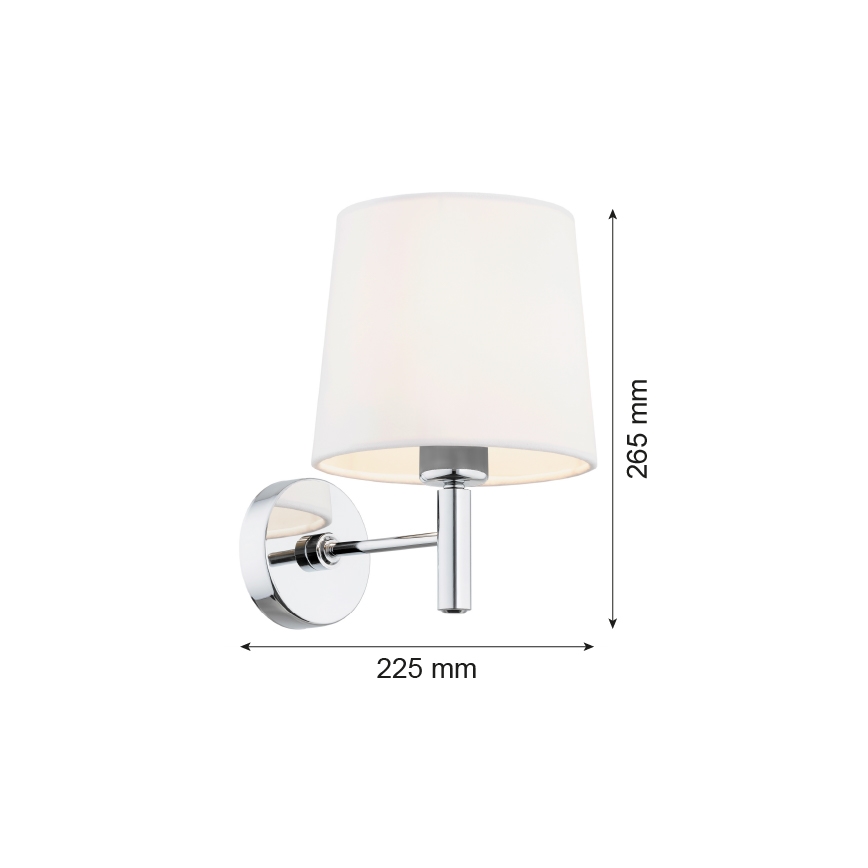 Brilagi - Wandlamp MONTE 1xE27/60W/230V crème/glanzend chroom
