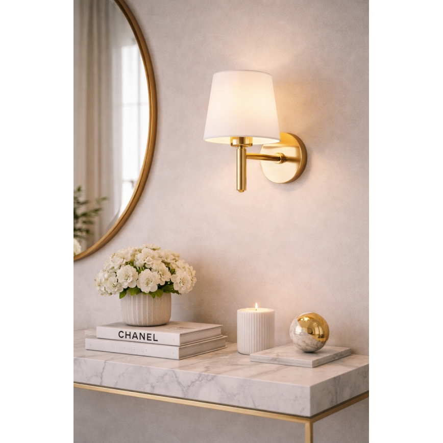 Brilagi - Wandlamp MONTE 1xE27/60W/230V crème/goudkleurig