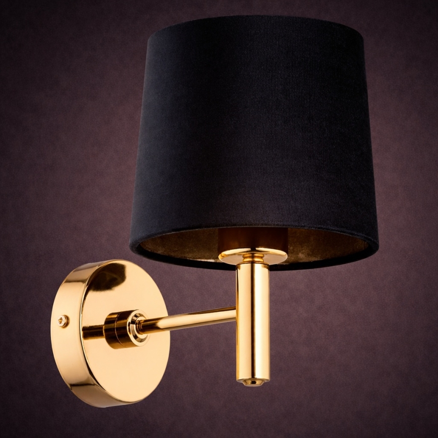 Brilagi - Wandlamp MONTE 1xE27/60W/230V zwart/goud