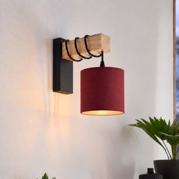 BRILAGI - Wandlamp NUBILA 1xE27/60W/230V bruin/zwart/pompeïsch rood