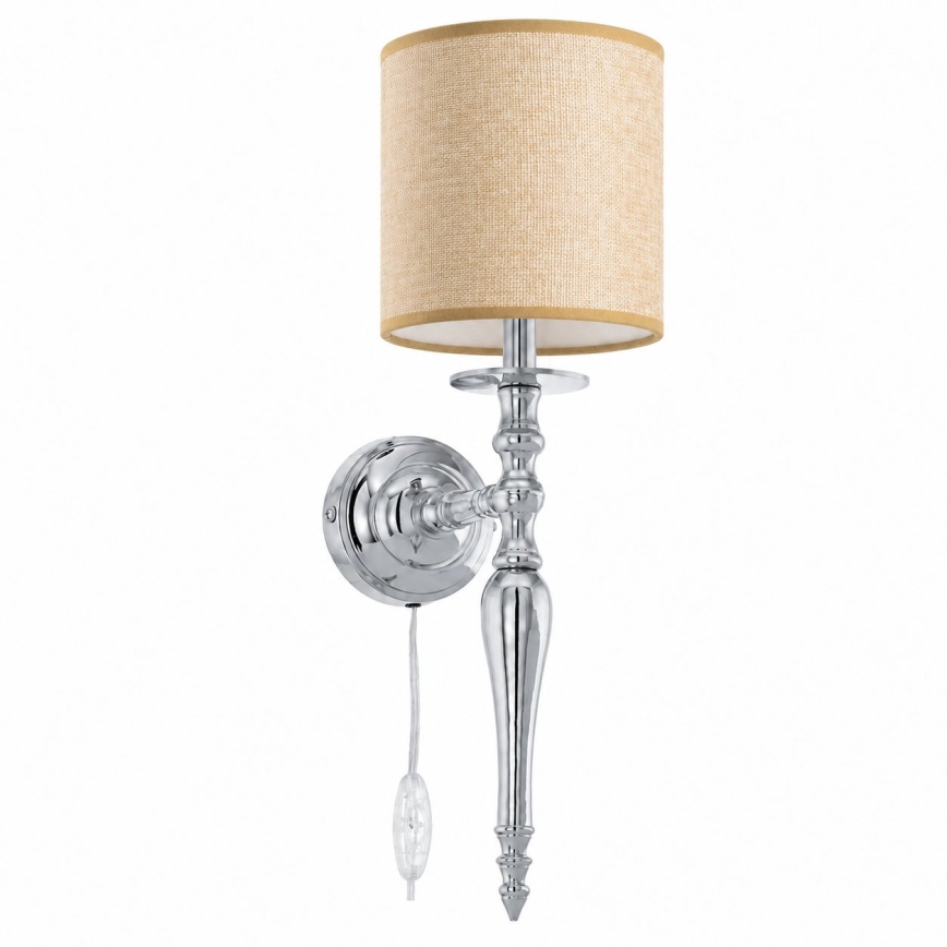 BRILAGI - Wandlamp NUBILA 1xE27/60W/230V glanzend chroom/lichtbruin