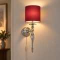 BRILAGI - Wandlamp NUBILA 1xE27/60W/230V glanzend chroom/pompejaans rood