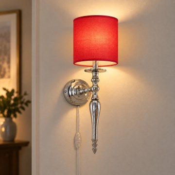 BRILAGI - Wandlamp NUBILA 1xE27/60W/230V glanzend chroom/rood