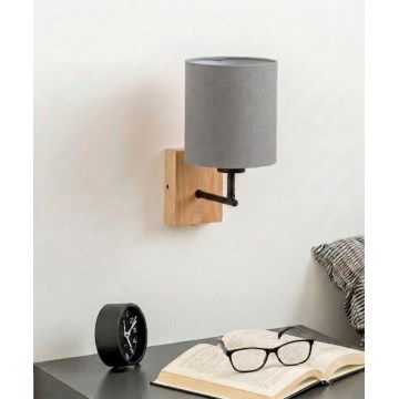 Brilagi - Wandlamp NUBILA WOOD 1xE27/25W/230V eik/zwart/lichtgrijs